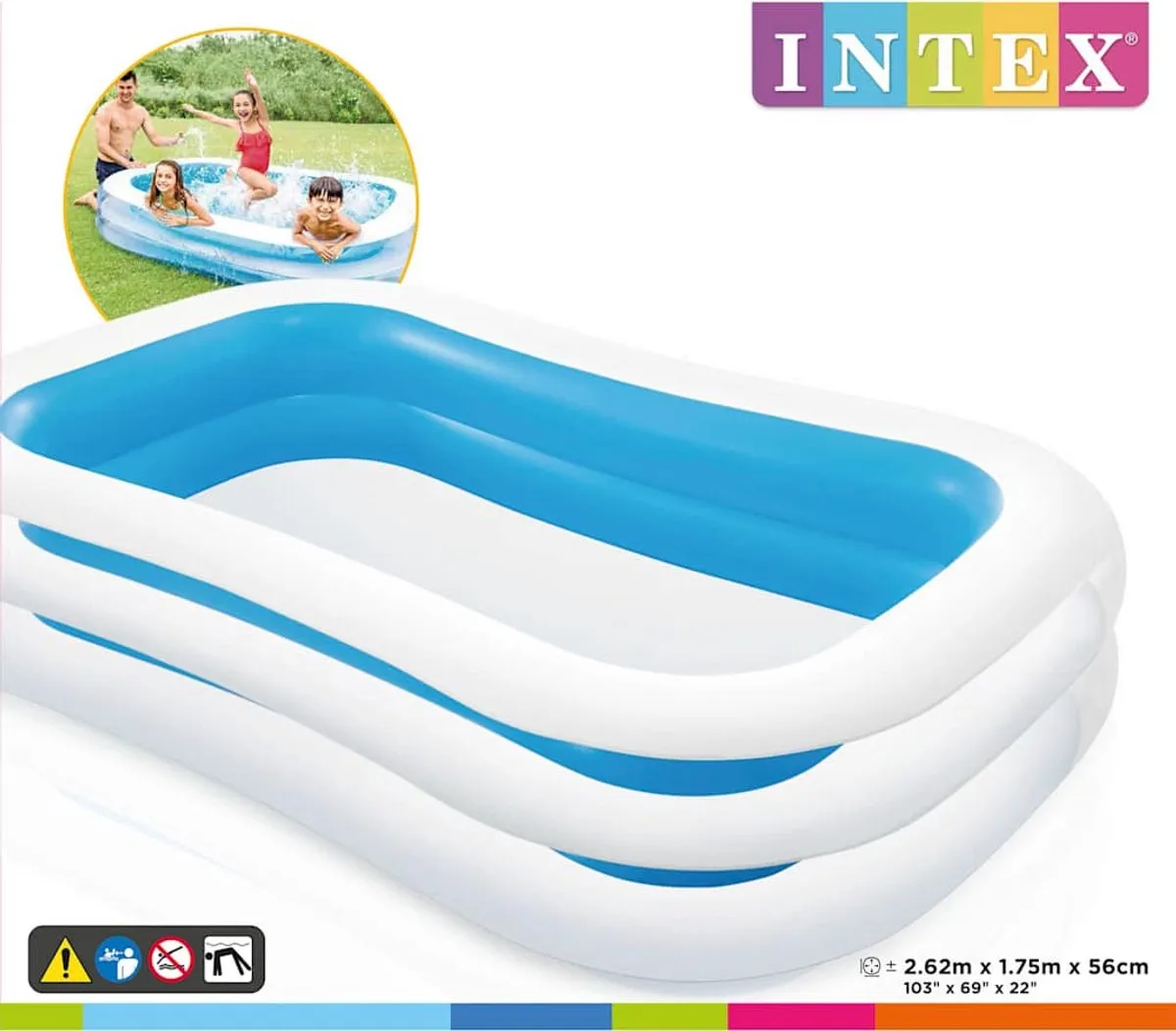 Intex Swim Center Familezwembad 56483NP - 262x175x56cm - Grijs - afbeelding 5 van 6