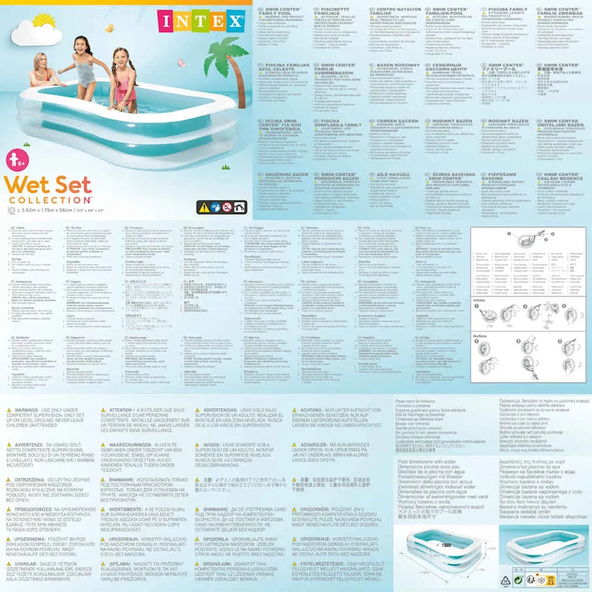 Intex Swim Center Familezwembad 56483NP - 262x175x56cm - Grijs - afbeelding 6 van 6
