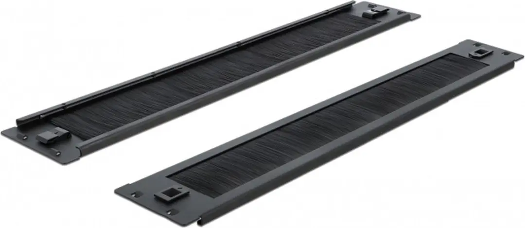 Delock 19" Kabeldoorvoerborstel 2U - Zwart