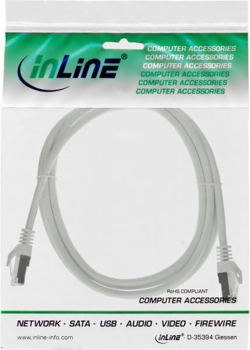 InLine Patchkabel SF/UTP Cat.5e Wit 0,3m