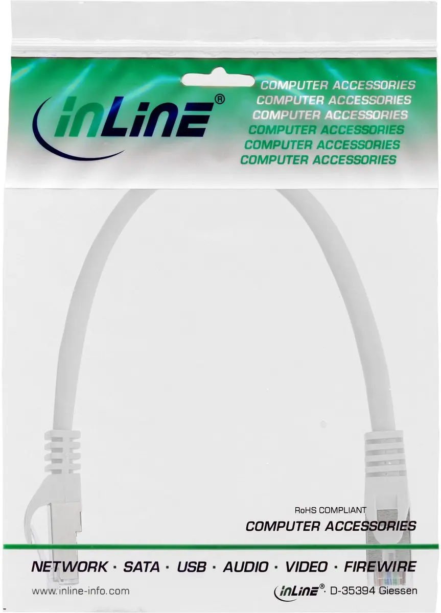 InLine Patchkabel SF/UTP Cat.5e Wit 0,3m
