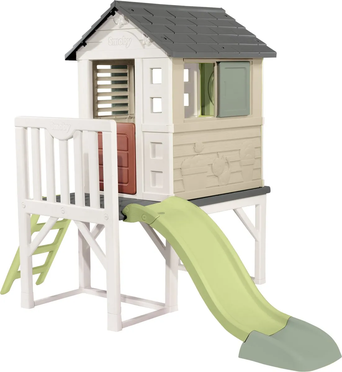 Smoby Life Stilt House Speelhuis 7600810802 - Beige/Groen/Wit/Grijs