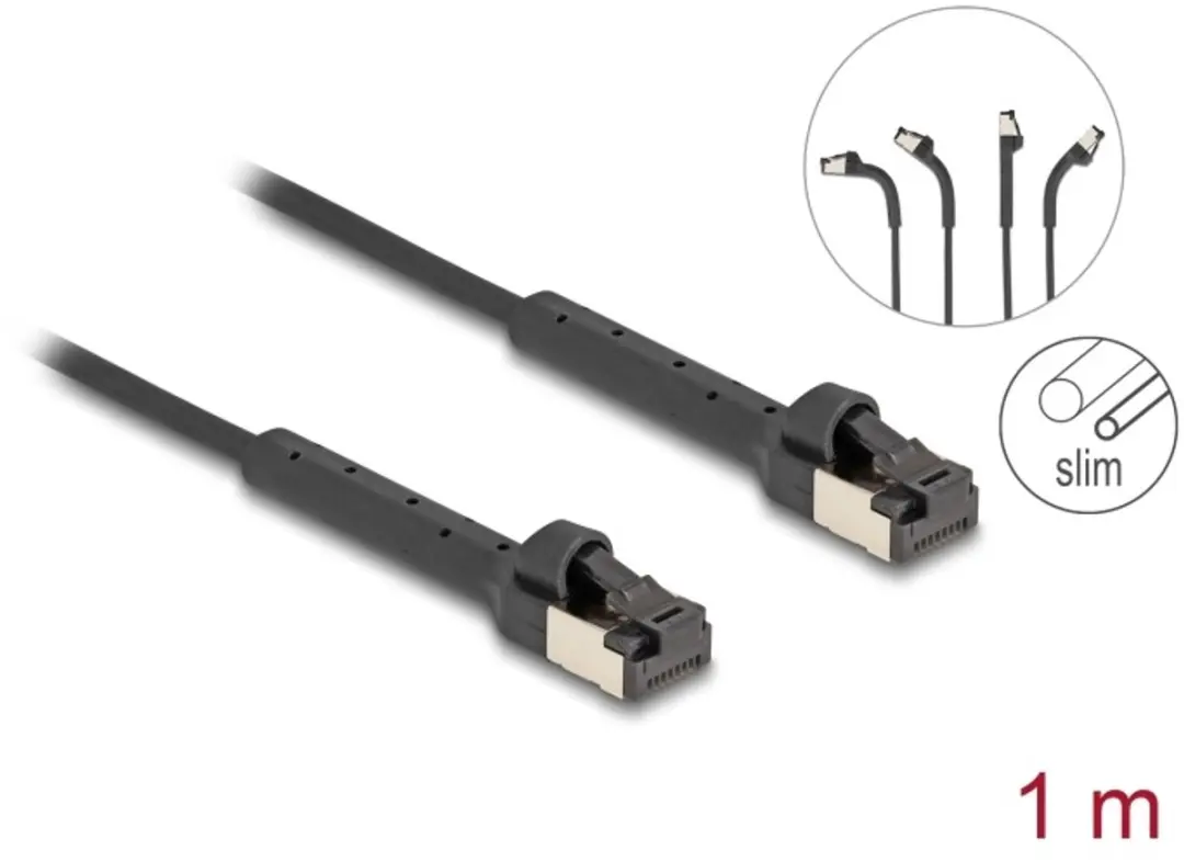 Delock RJ45 Cat.6A U/FTP Gehoekte Kabel 1m