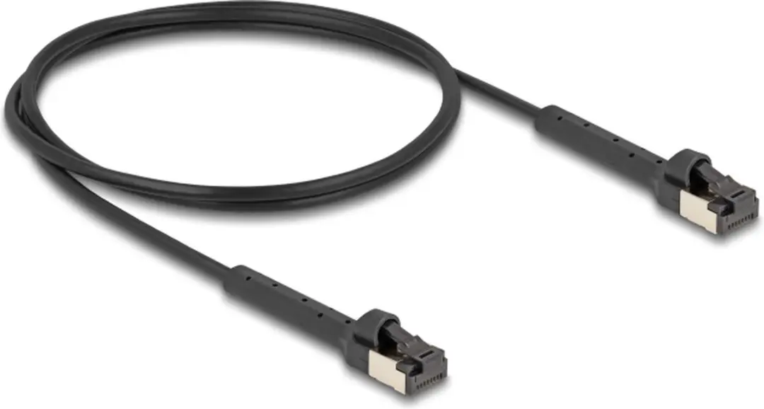 Delock RJ45 Cat.6A U/FTP Gehoekte Kabel 1m - Zwart