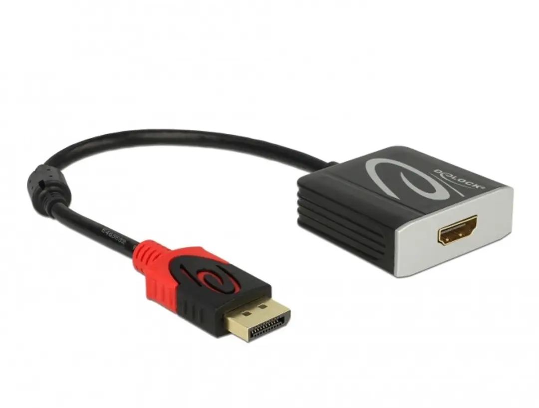 Delock Active DisplayPort 1.4 naar HDMI Adapter 4K 60Hz - Rood/Zwart