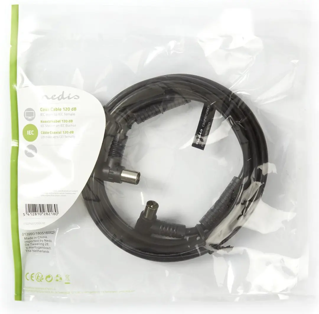 Nedis Coaxkabel CSGL40120BK30 - 3m - 75 Ohm - Zwart