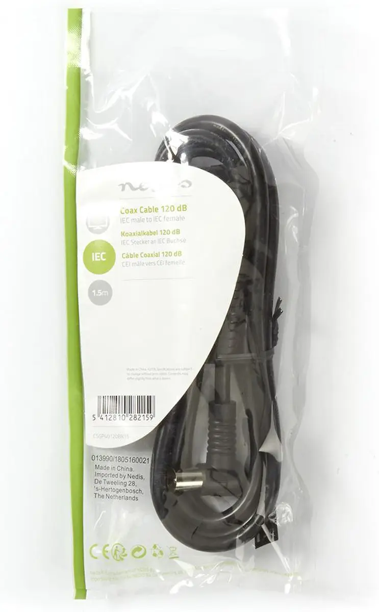 Nedis Coaxkabel CSGL40120BK30 - 3m - 75 Ohm - Zwart