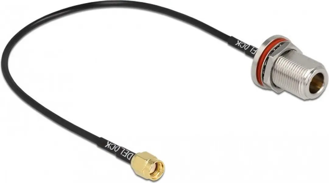 Delock RP-SMA Inbouwkabel RG174 50 Ohm - 0,30m - Zwart