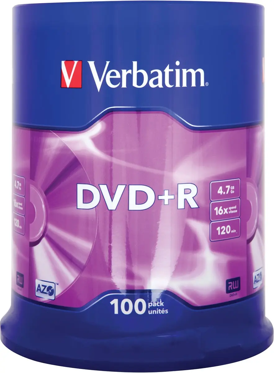 Verbatim 43551 DVD+R Matt Silver - 100 Stuks