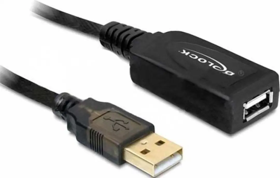Delock USB 2.0 Verlengkabel 20m - Versterker - Zwart