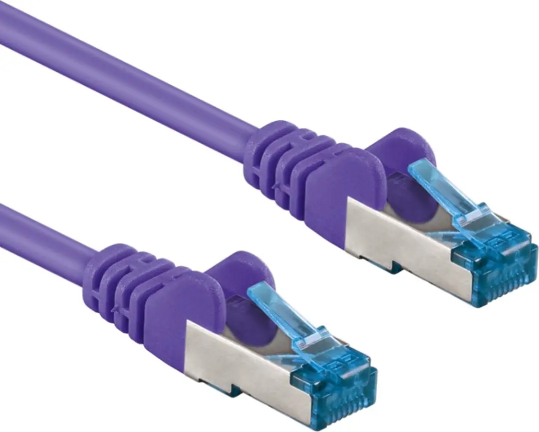 Goobay S/FTP CAT6a Netwerkkabel 10Gbps - 1,5m - Paars - 10 Stuks