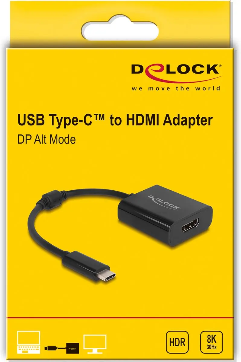 Delock USB-C naar HDMI Adapter 8K HDR - Zwart