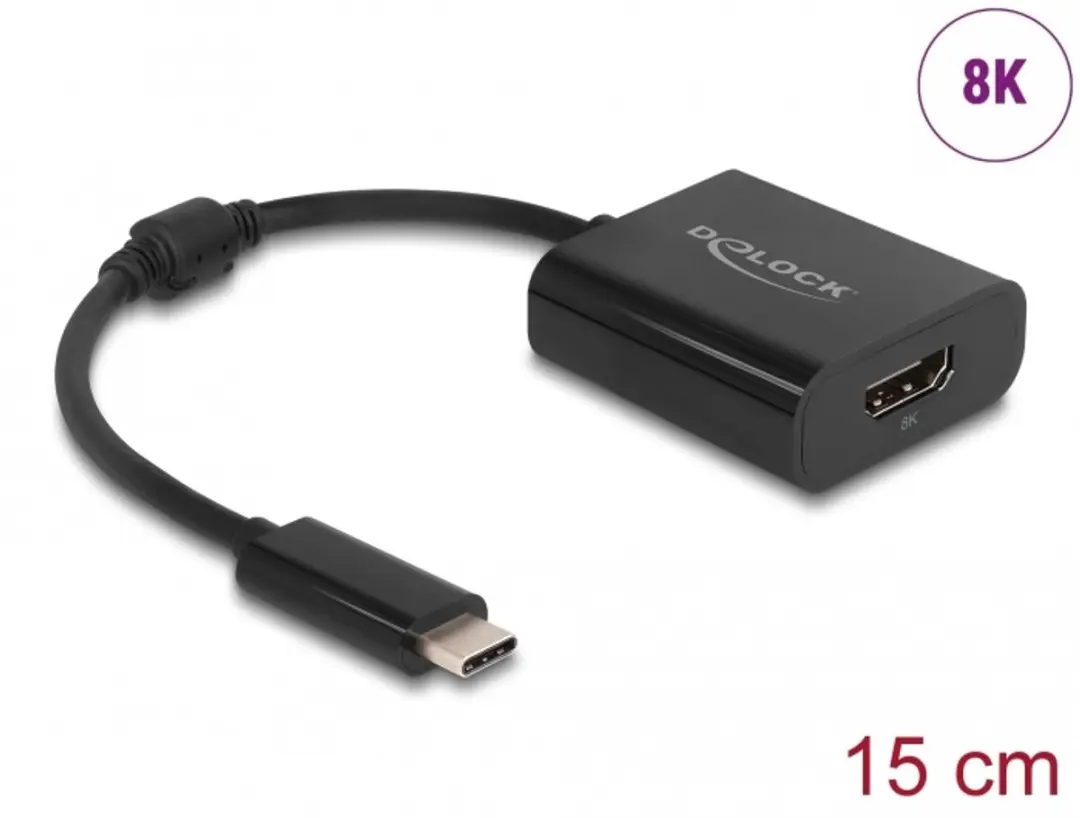 Delock USB-C naar HDMI Adapter 8K HDR - Zwart