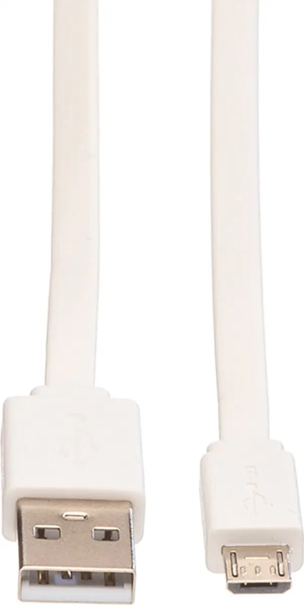 Roline USB A naar Micro USB Kabel 1m - Wit