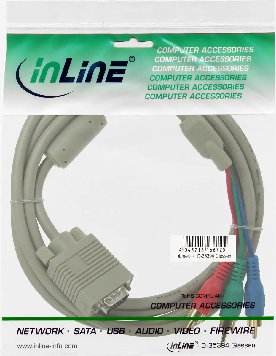 InLine 17202 VGA naar RCA Adapter - 2m - Beige