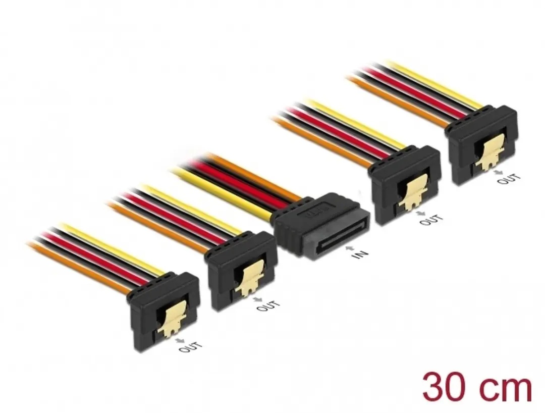 Delock SATA 15-pins Powerkabel met vergrendeling