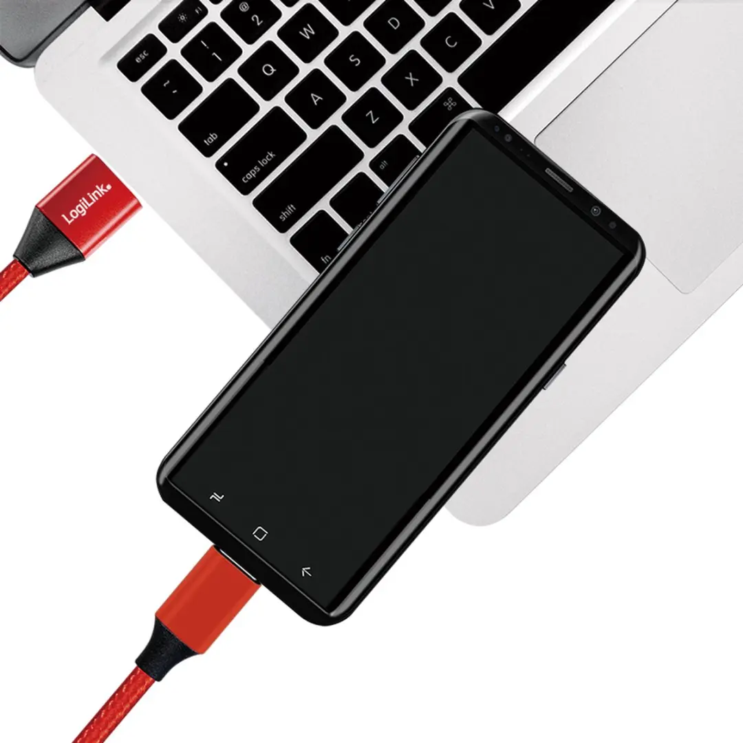 Logilink USB-A naar USB-C Kabel 0,3m - Rood