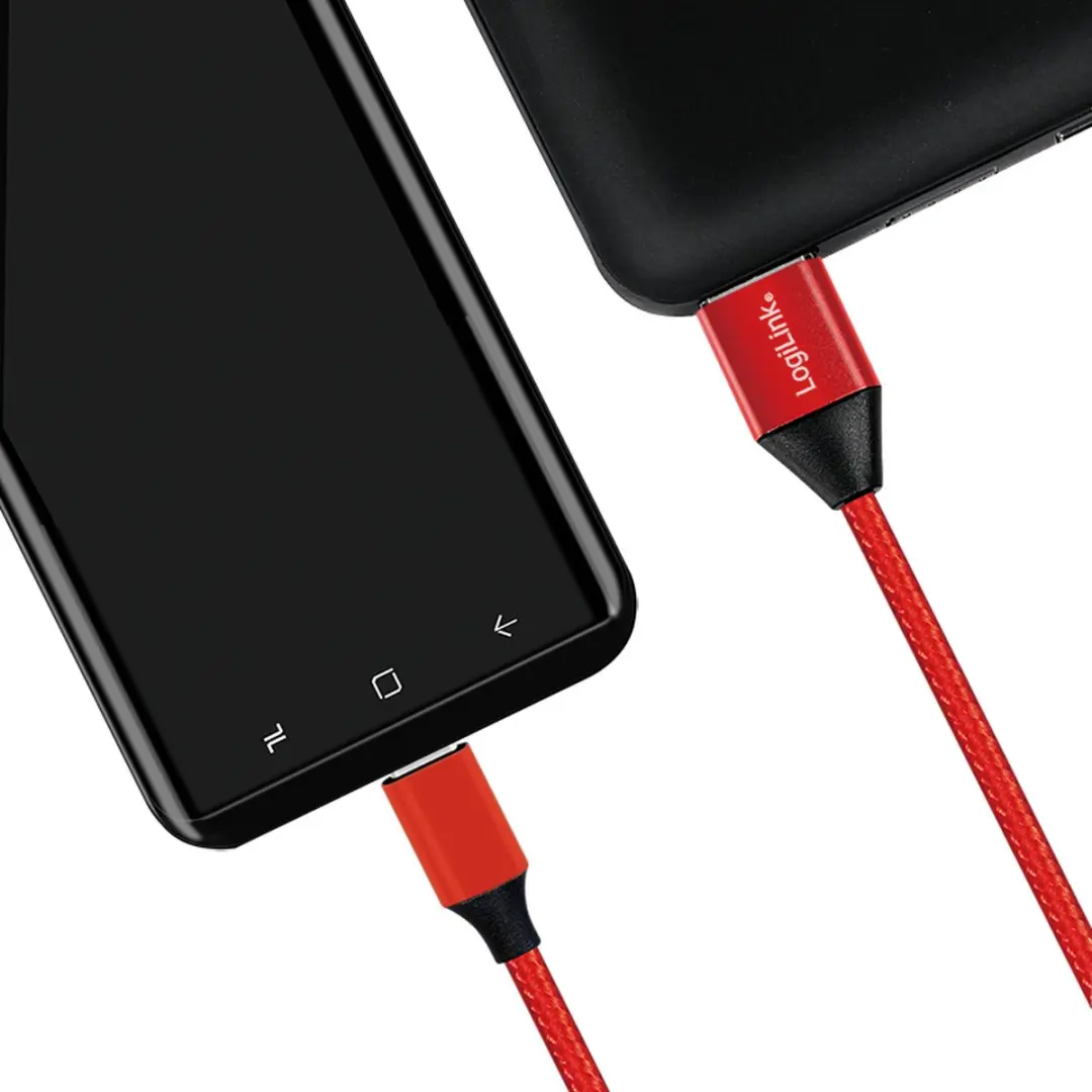 Logilink USB-A naar USB-C Kabel 0,3m - Rood