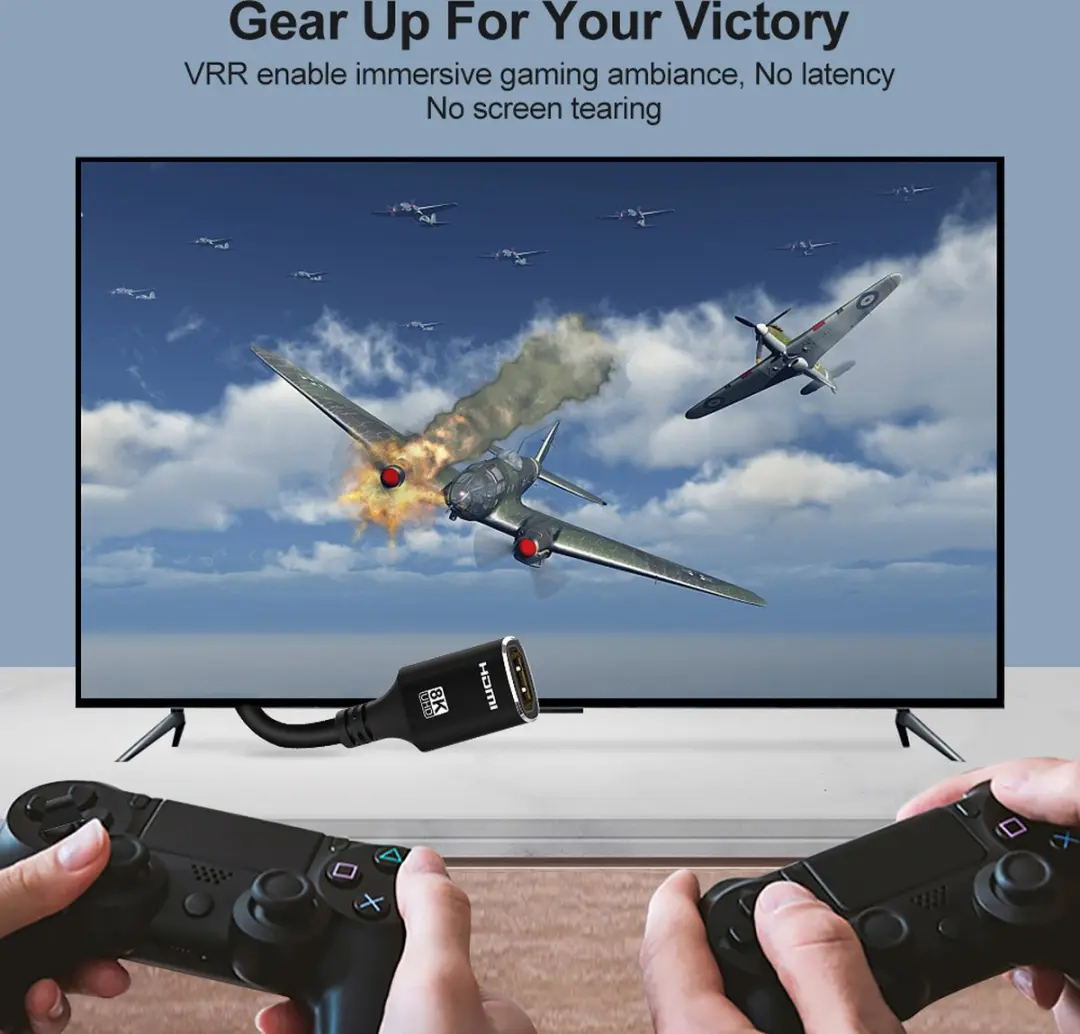 NÖRDIC HDMI-456 HDMI Verlengkabel 8K60Hz - 1m - Zwart