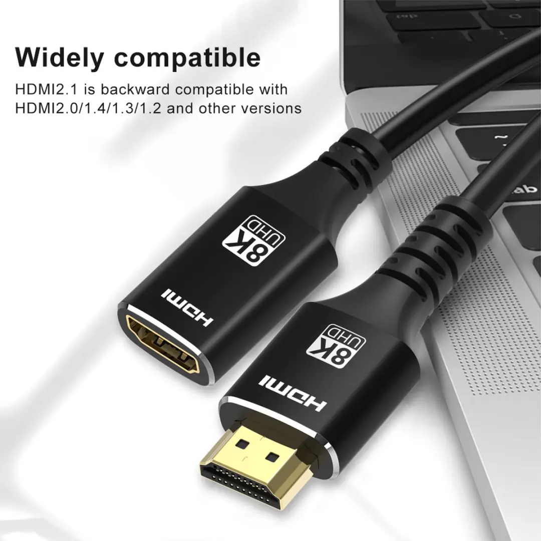 NÖRDIC HDMI-456 HDMI Verlengkabel 8K60Hz - 1m - Zwart