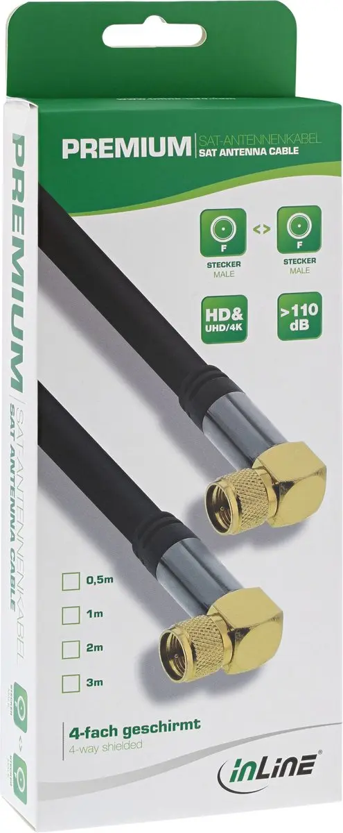 InLine 4G/LTE Proof 4K Ultra HD F(m) Coaxkabel - 1m
