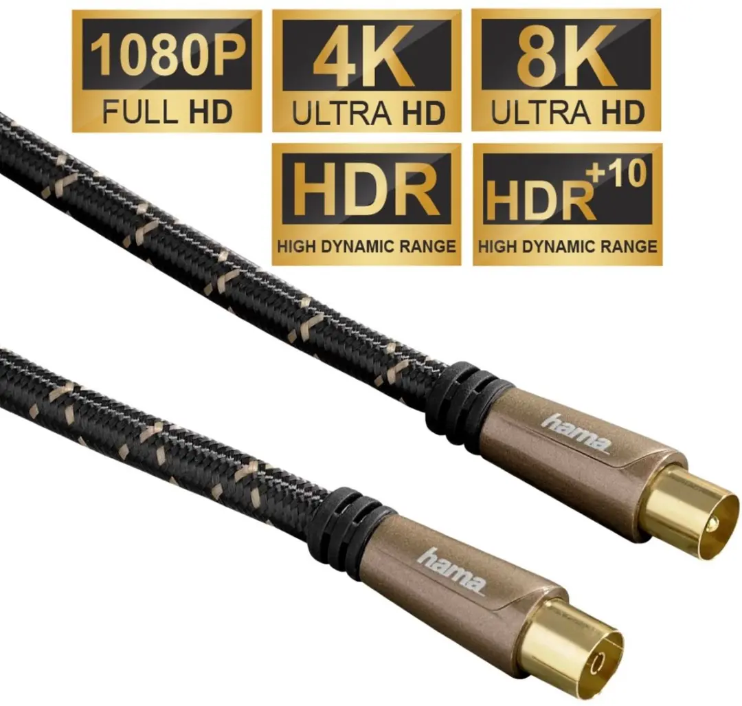 Hama Antennekabel 5m 120dB Verguld Bruin