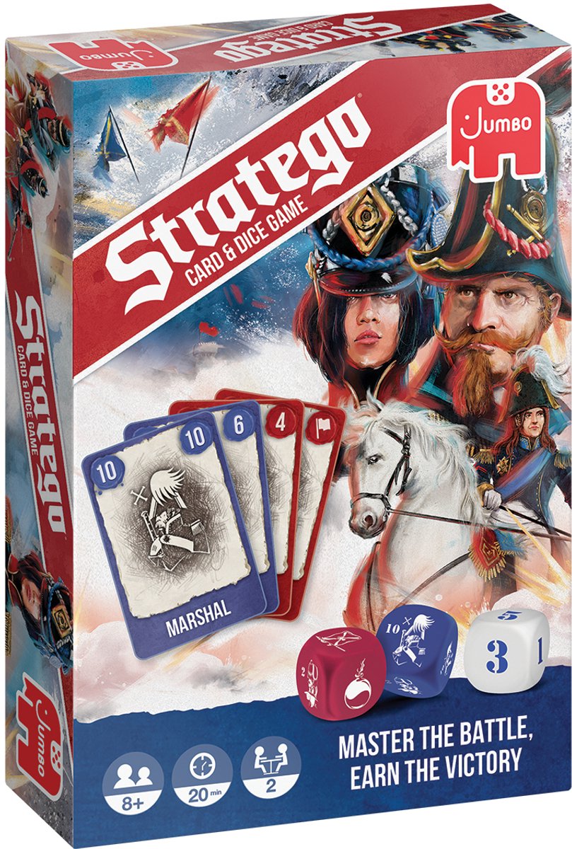 Jumbo Stratego 2in1 card + dice game - special, Kaartspel, Strategie, 8 jaar, 20 min