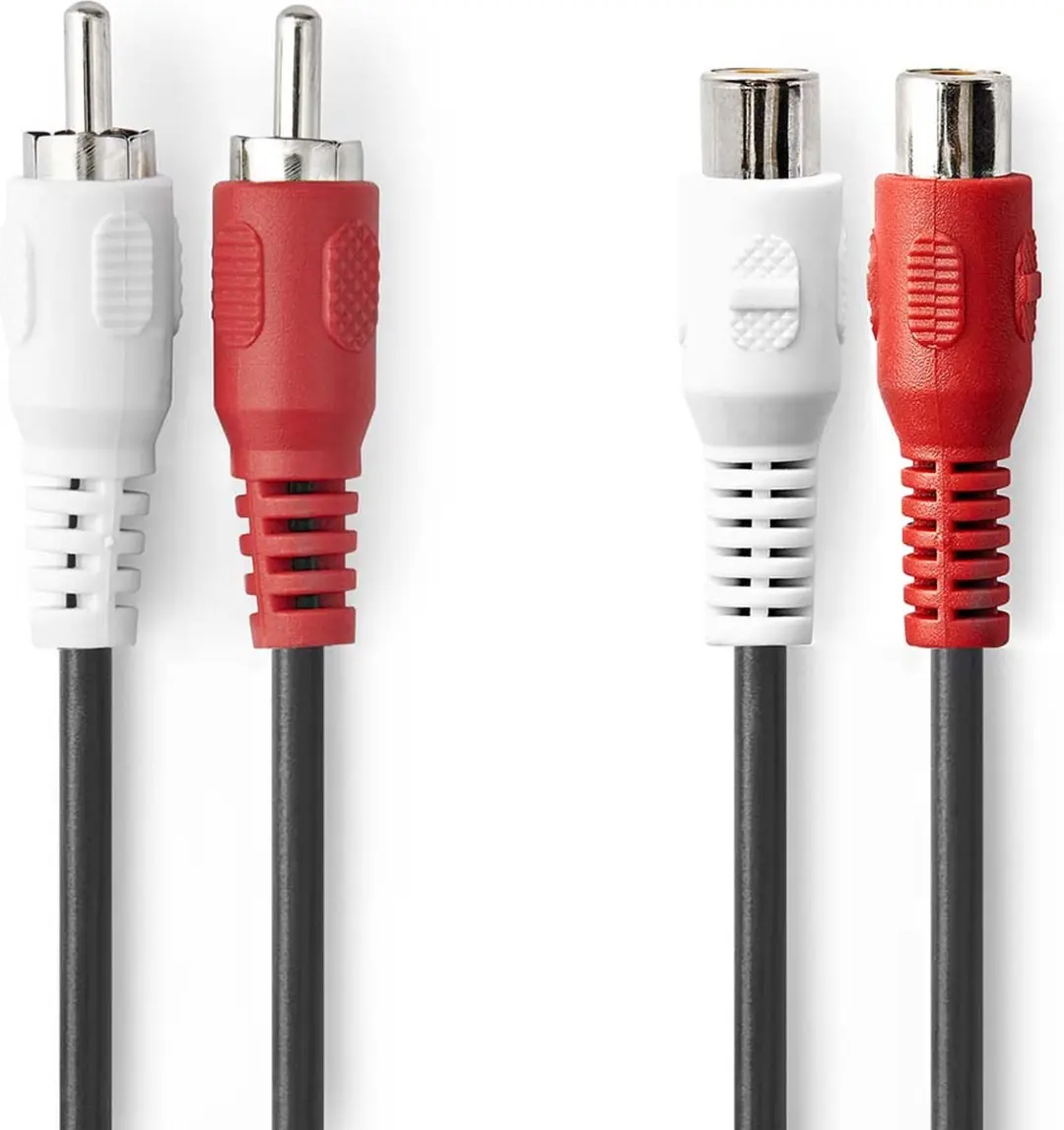 Nedis Stereo-Audiokabel CAGL24205BK20 - 2x RCA Male/Female - 2m - Zwart