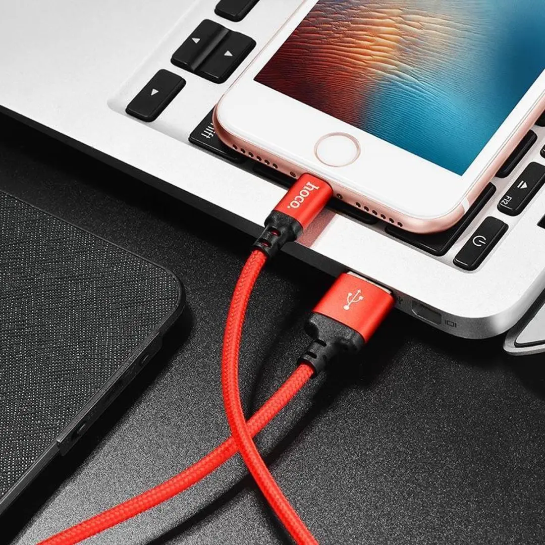 Hoco USB naar Lightning Kabel - 2m - Rood