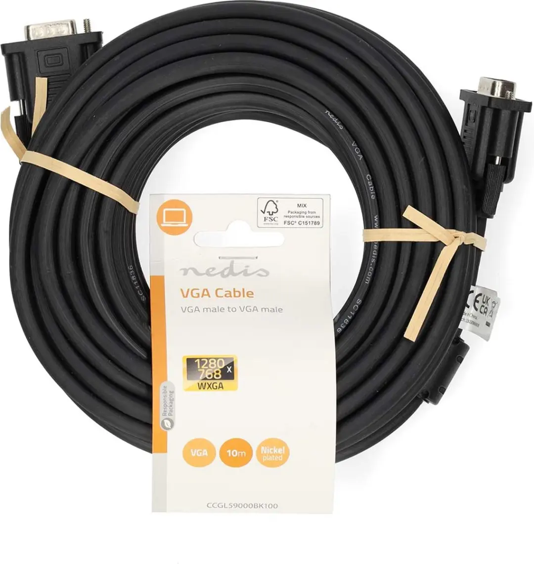 Nedis VGA-Kabel CCGL59000BK100 - 10m - Zwart