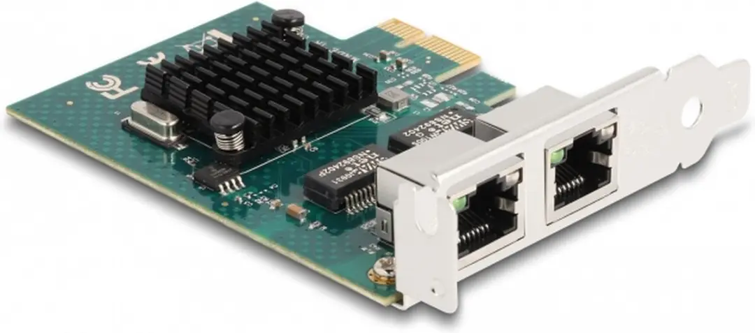 Delock 88206 PCIe Kaart 2x Gigabit LAN - Grijs