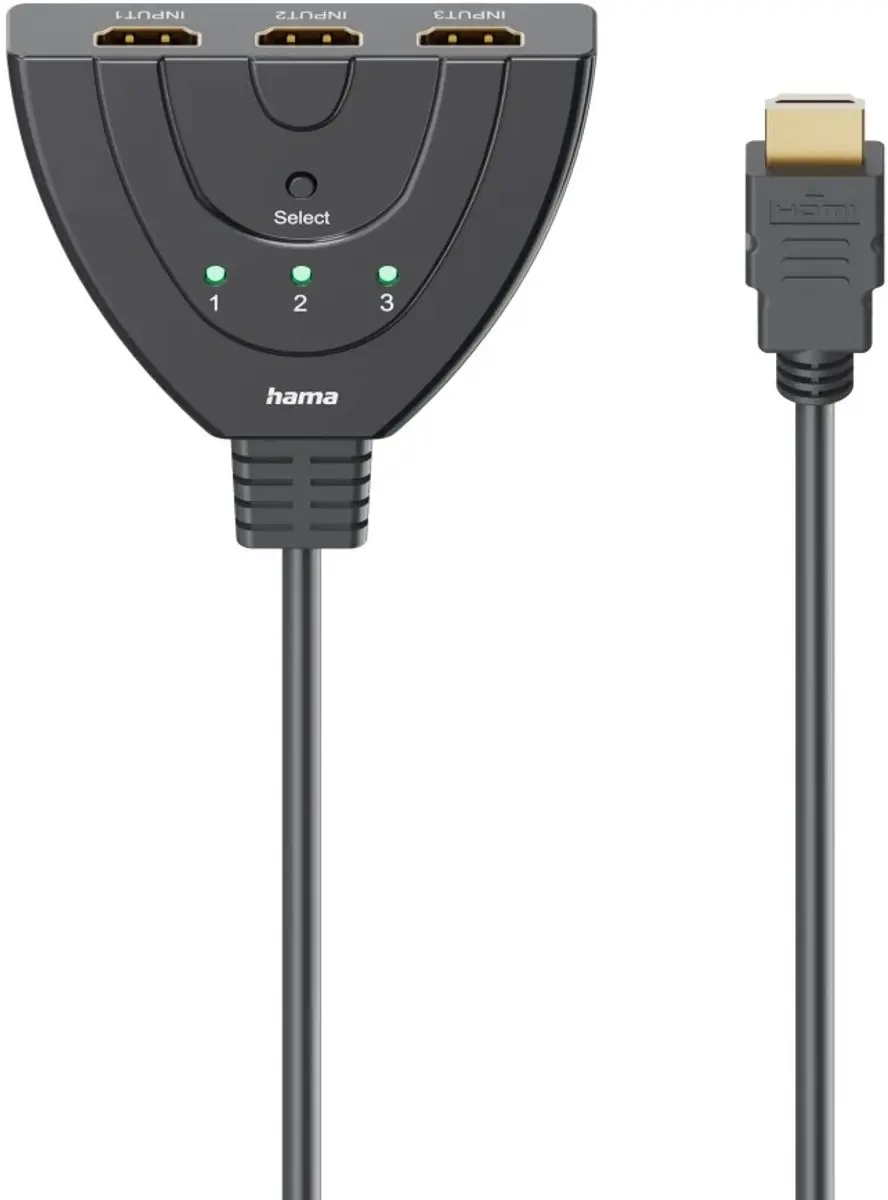 Hama 4K HDMI Splitter 3x1 - Zwart