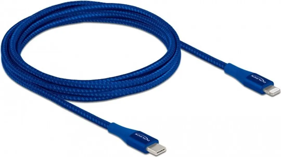 Delock USB-C naar Lightning Kabel Blauw 2m - MFi