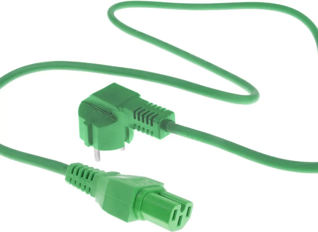 ACT AK5319 Netsnoer Schuko CEE 7/7 Haaks - 2m - Groen