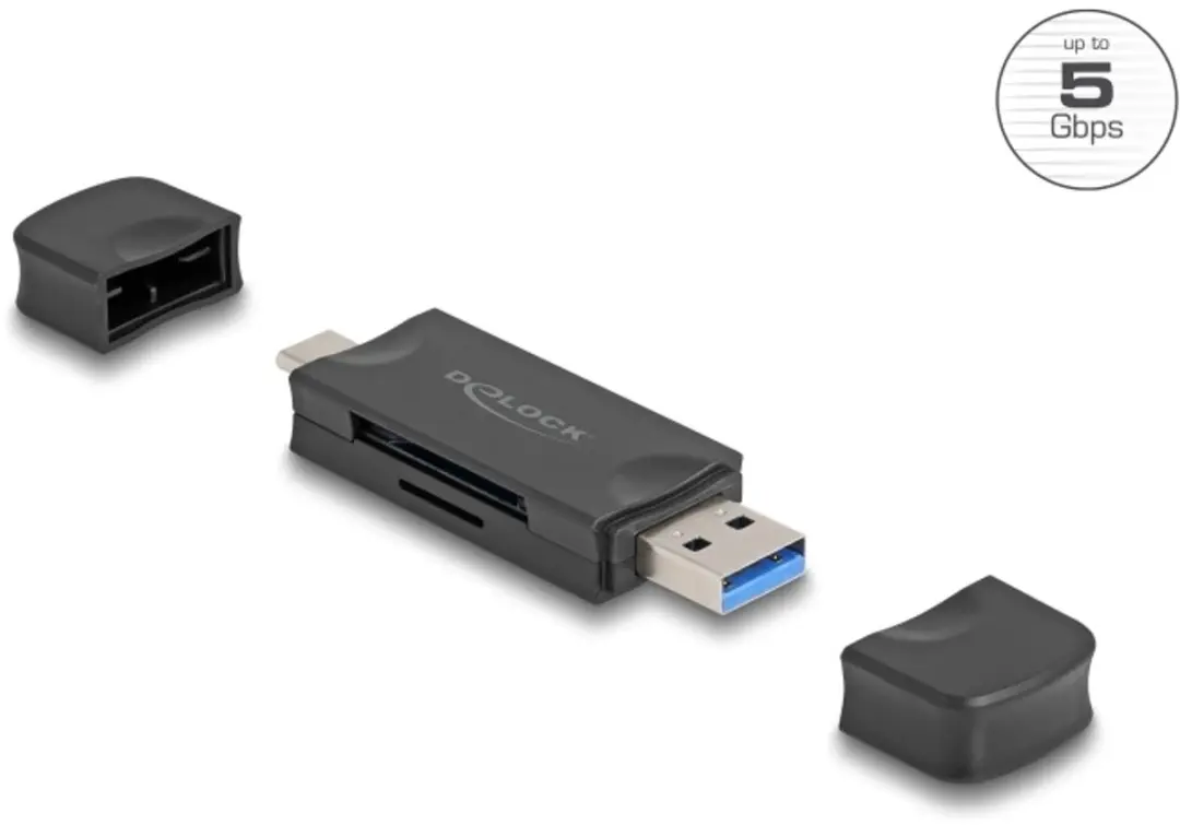 Delock Card Reader USB 5Gbps USB-C/Type-A SD/MicroSD
