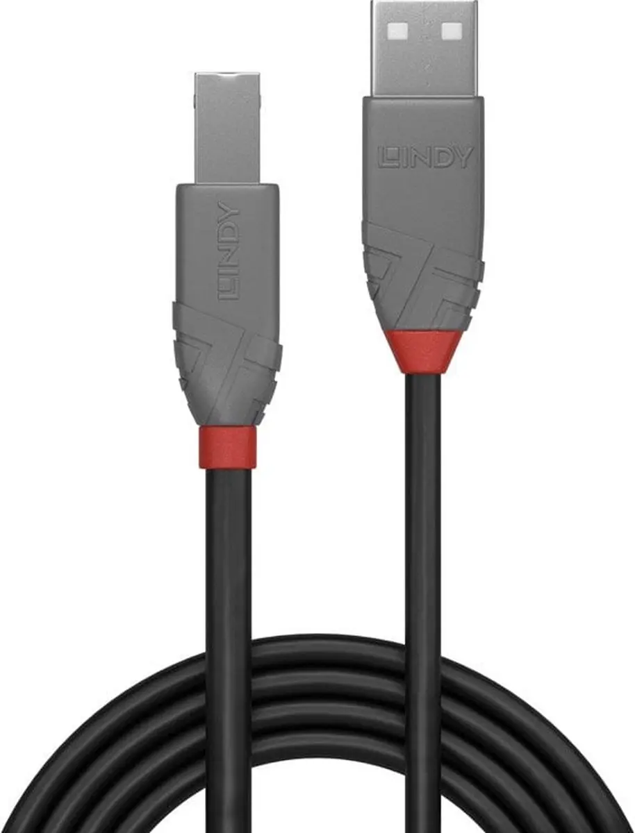 Lindy 36676 USB-kabel USB-A naar USB-B 7,50m - Zwart