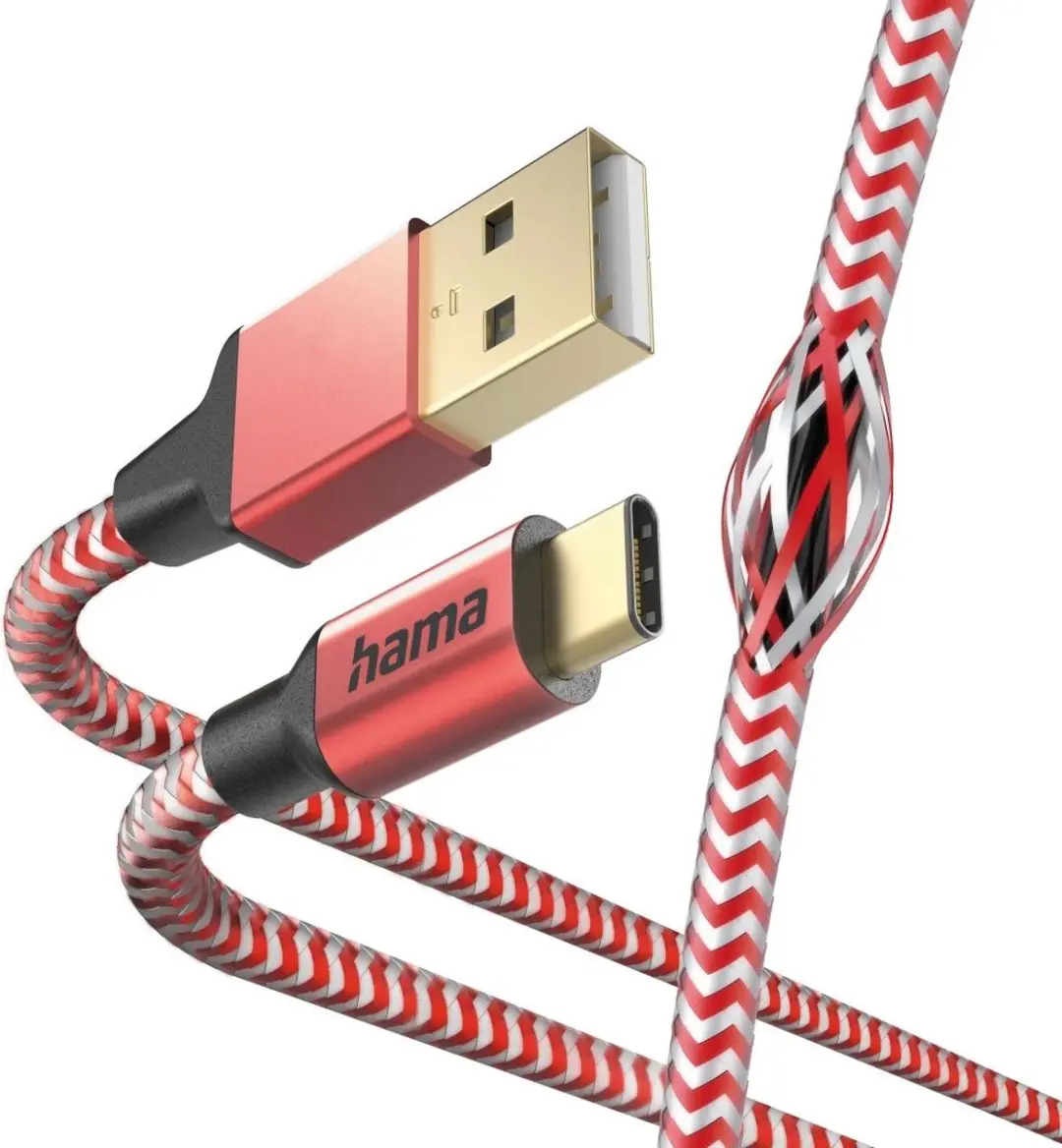 Hama USB-A naar USB-C Kabel 150cm 3A - Rood