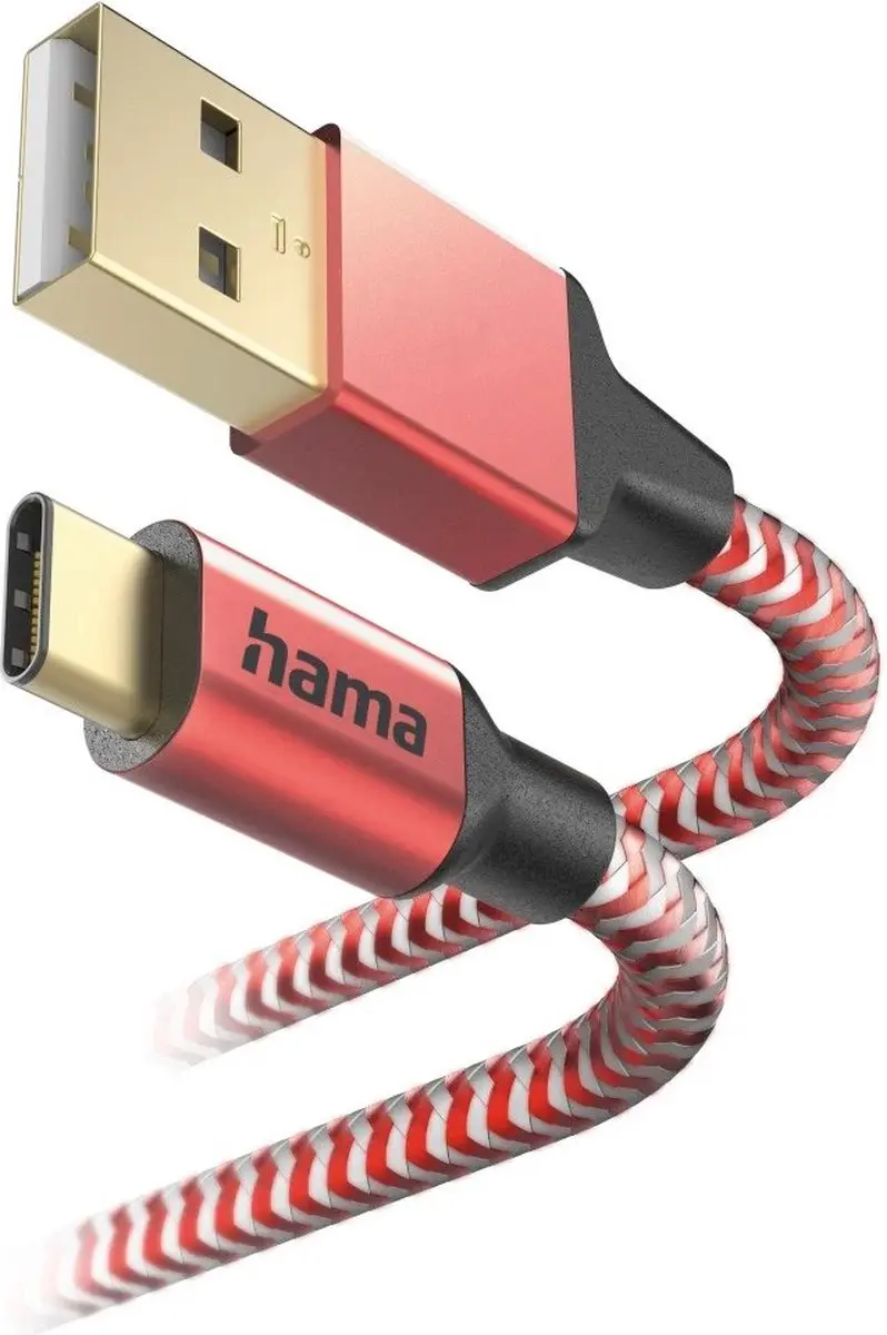 Hama USB-A naar USB-C Kabel 150cm 3A - Rood