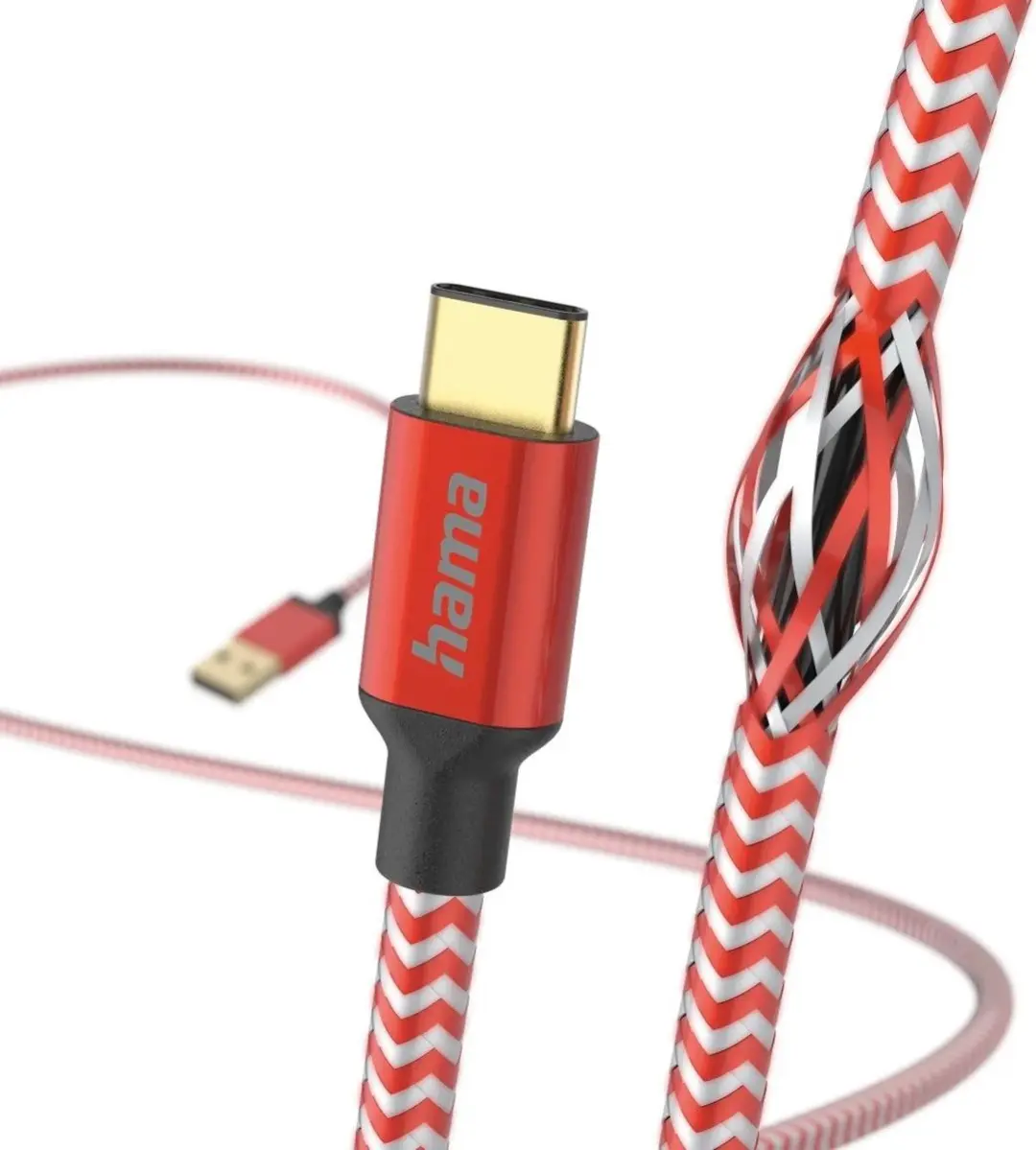 Hama USB-A naar USB-C Kabel 150cm 3A - Rood