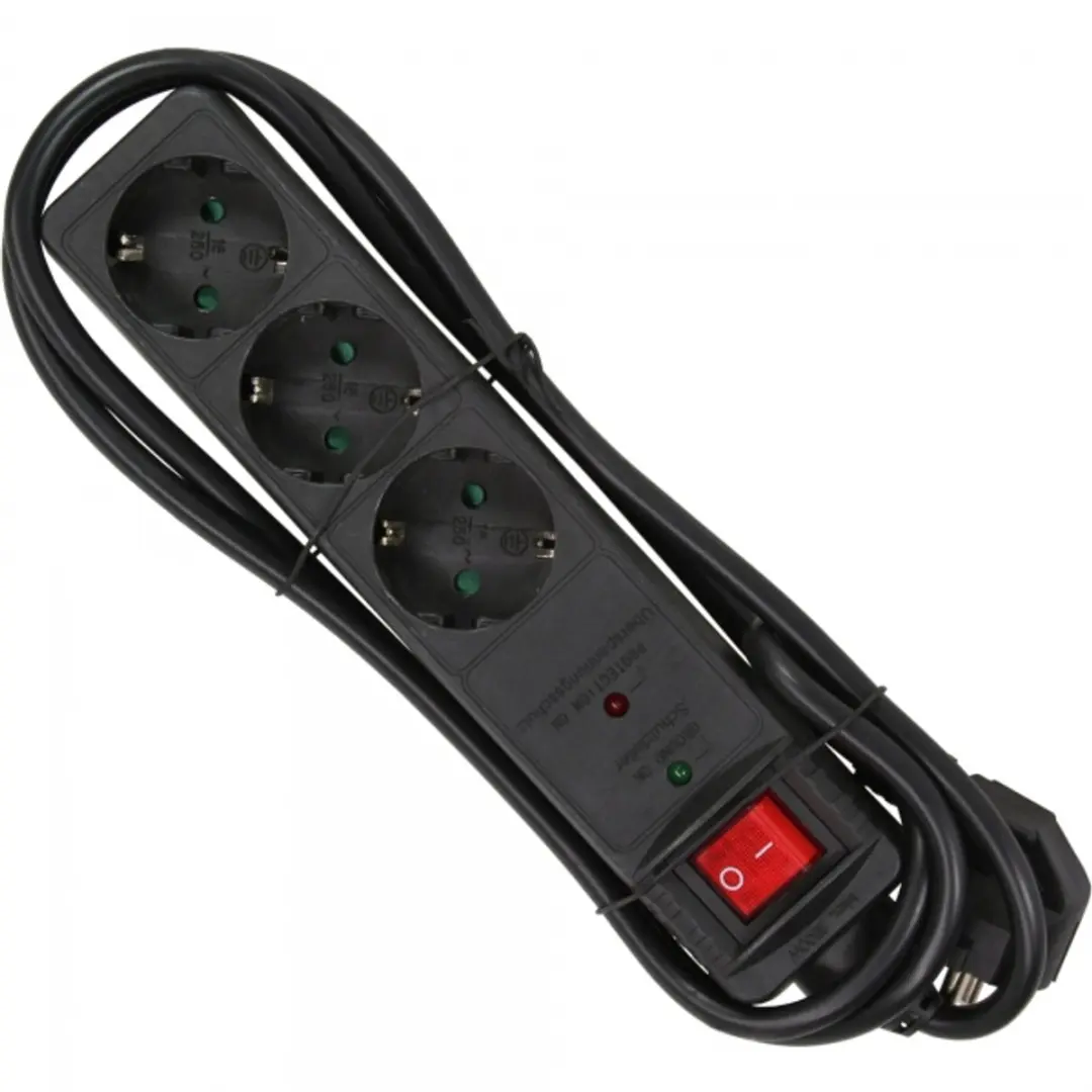 InLine 16431P Contactdoos 3-voudig - Zwart