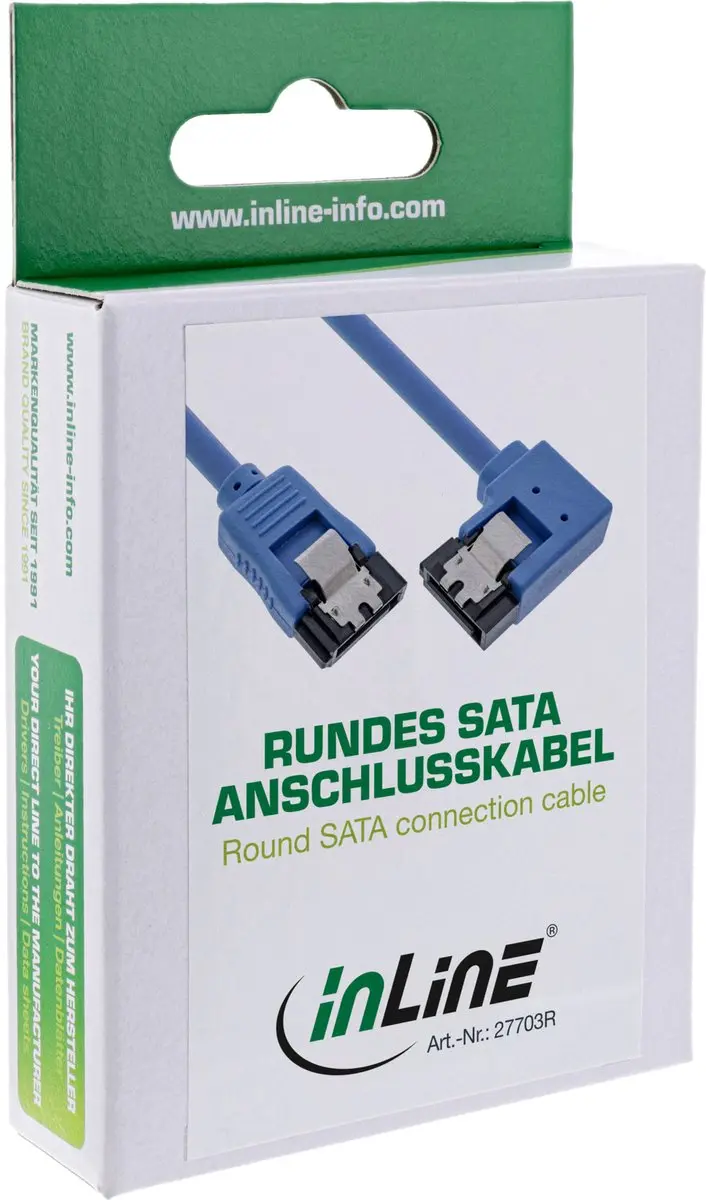 InLine SATA Datakabel 6 Gbit/s 0,30m - Blauw