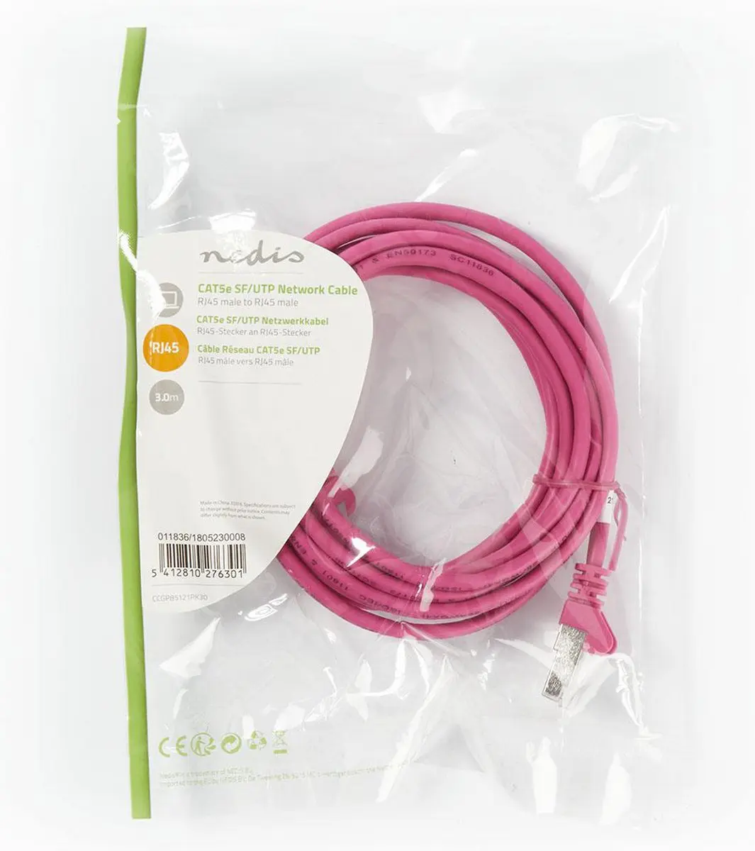Nedis CAT5e Netwerkkabel 3m - Roze