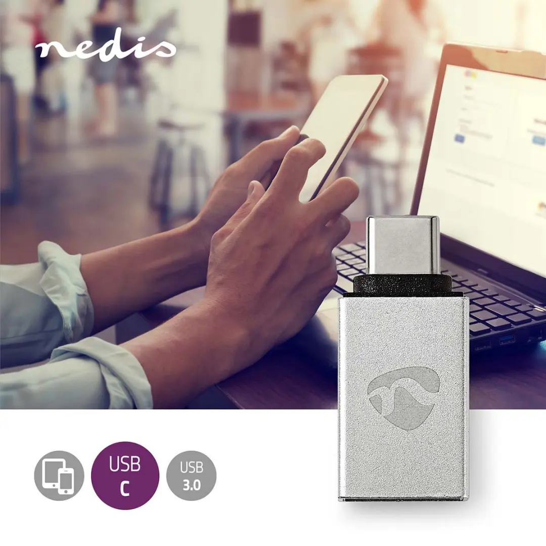 Nedis USB-C Adapter CCTB60915AL - USB-A Female - 5 Gbps - Zilver