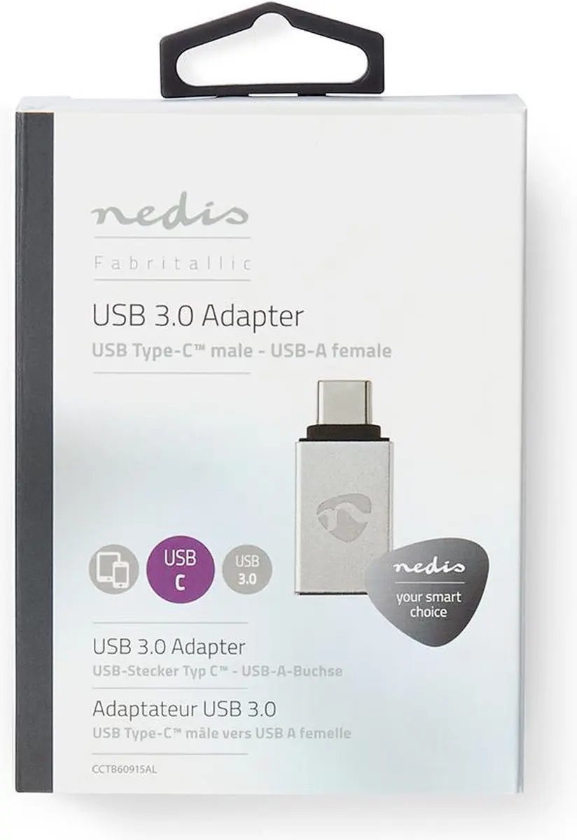 Nedis USB-C Adapter CCTB60915AL - USB-A Female - 5 Gbps - Zilver