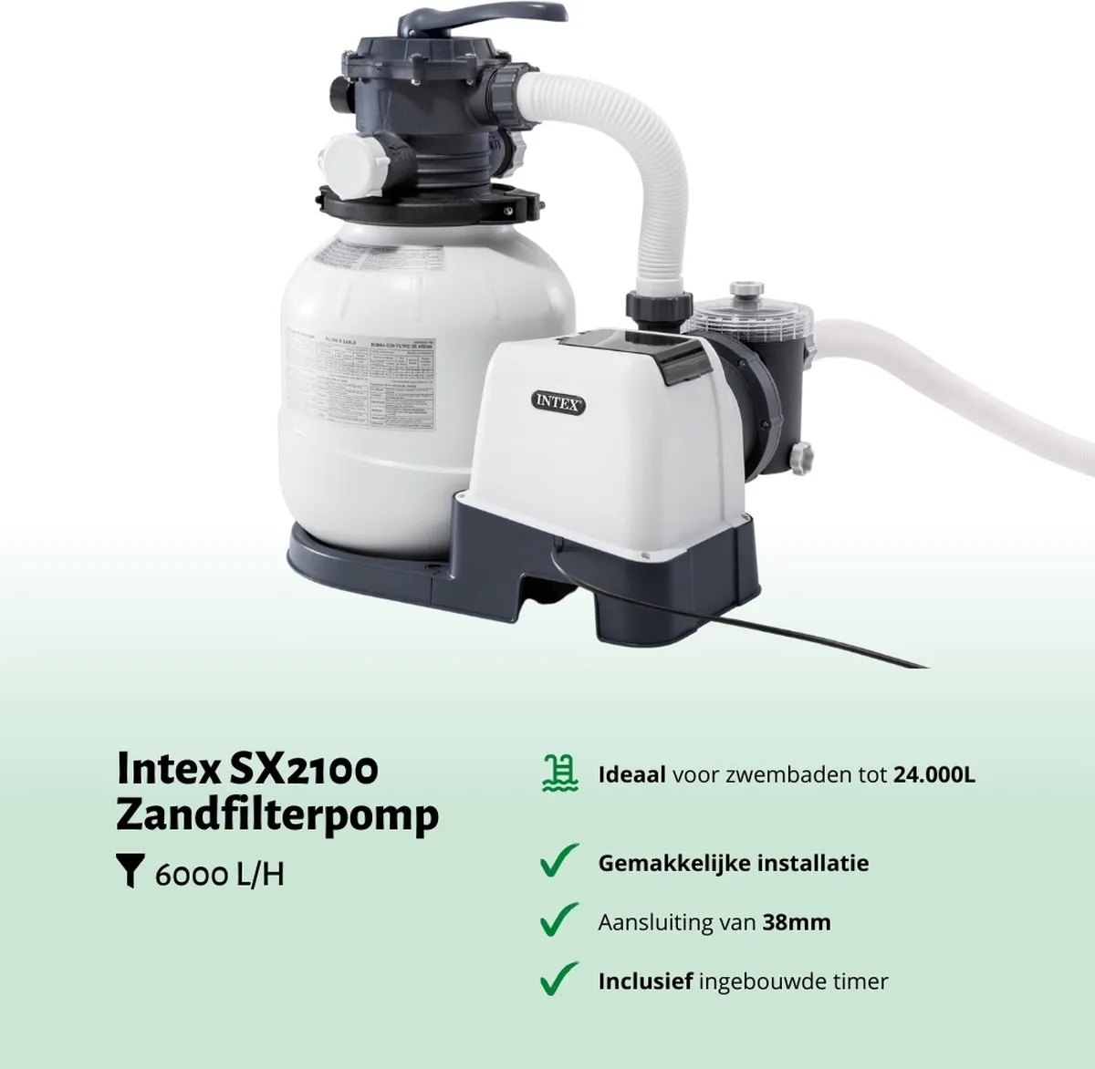 Intex 26646GS Zandfilterpomp 6000L/u - Wit