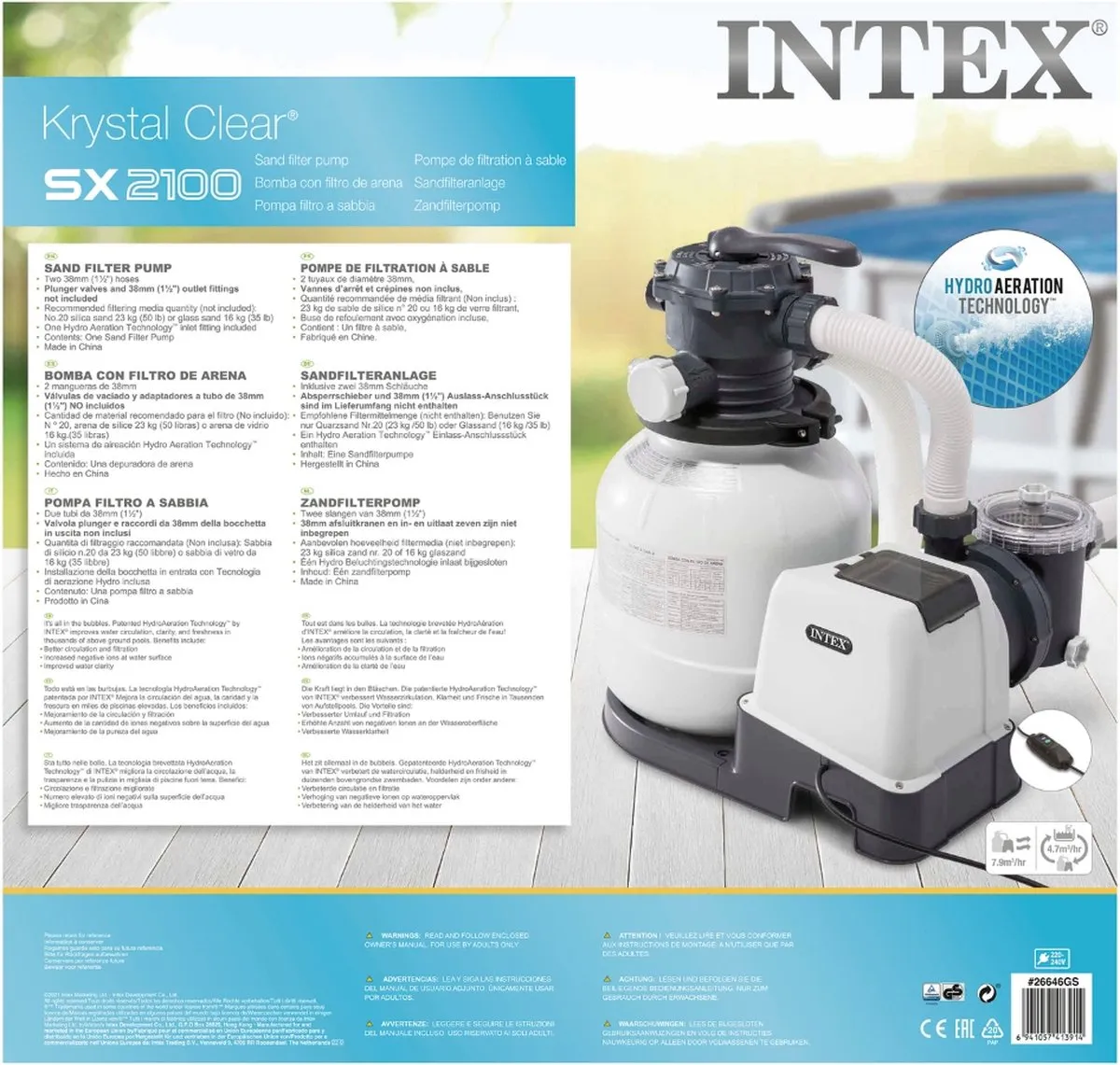 Intex 26646GS Zandfilterpomp 6000L/u - Wit