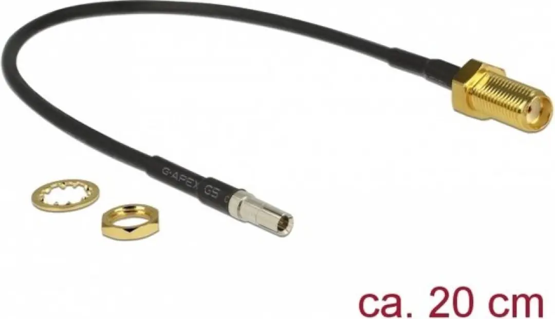 Delock Antennekabel SMA Jack > TS-9 20cm - Zwart