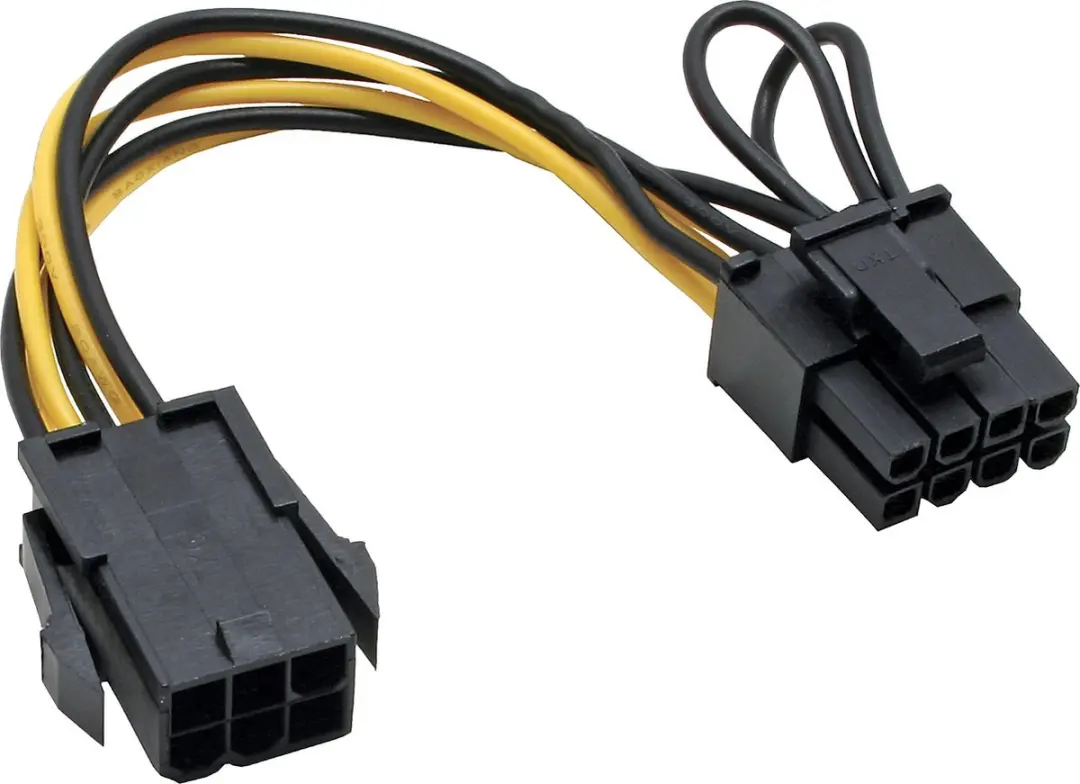 InLine PCIe 6-pins naar 8-pins Voedingskabel 0,10m - Wit