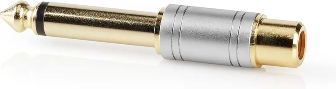 Nedis Mono-Audioadapter 6,35mm Male naar RCA Female - Verguld - Zilver