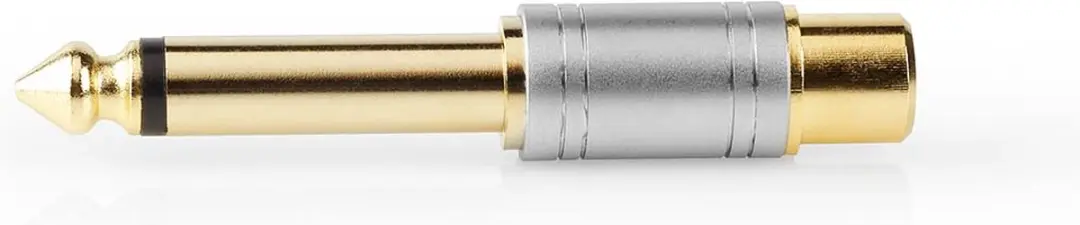 Nedis Mono-Audioadapter 6,35mm Male naar RCA Female - Verguld - Zilver